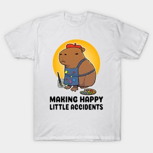 Making happy little accidents Capybara Artist Painter T-Shirt